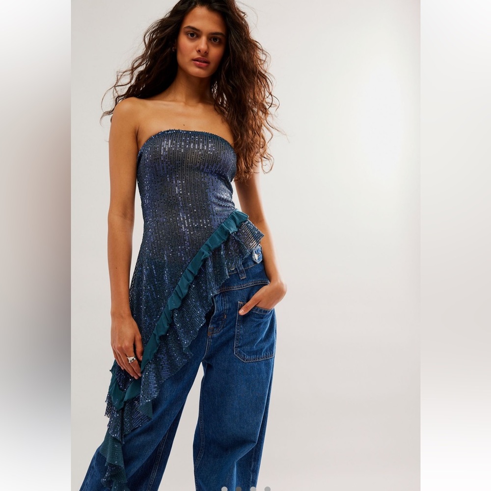 NWT free people Taylor sequin tube top.